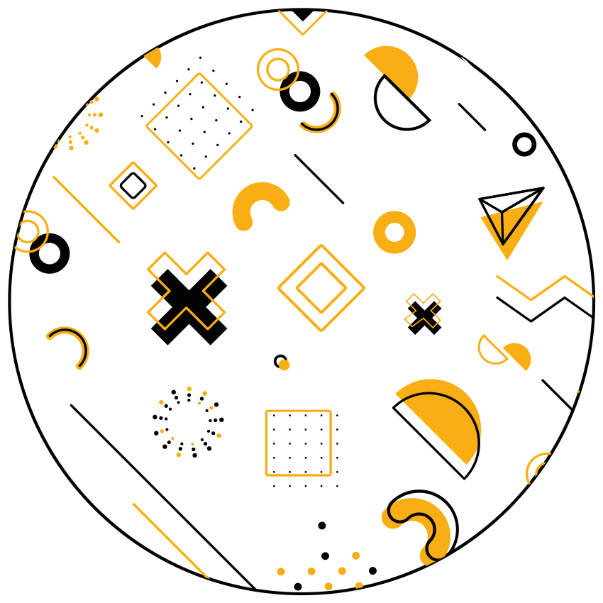 Tapete moderno com múltiplos símbolos coloridos - TenStickers