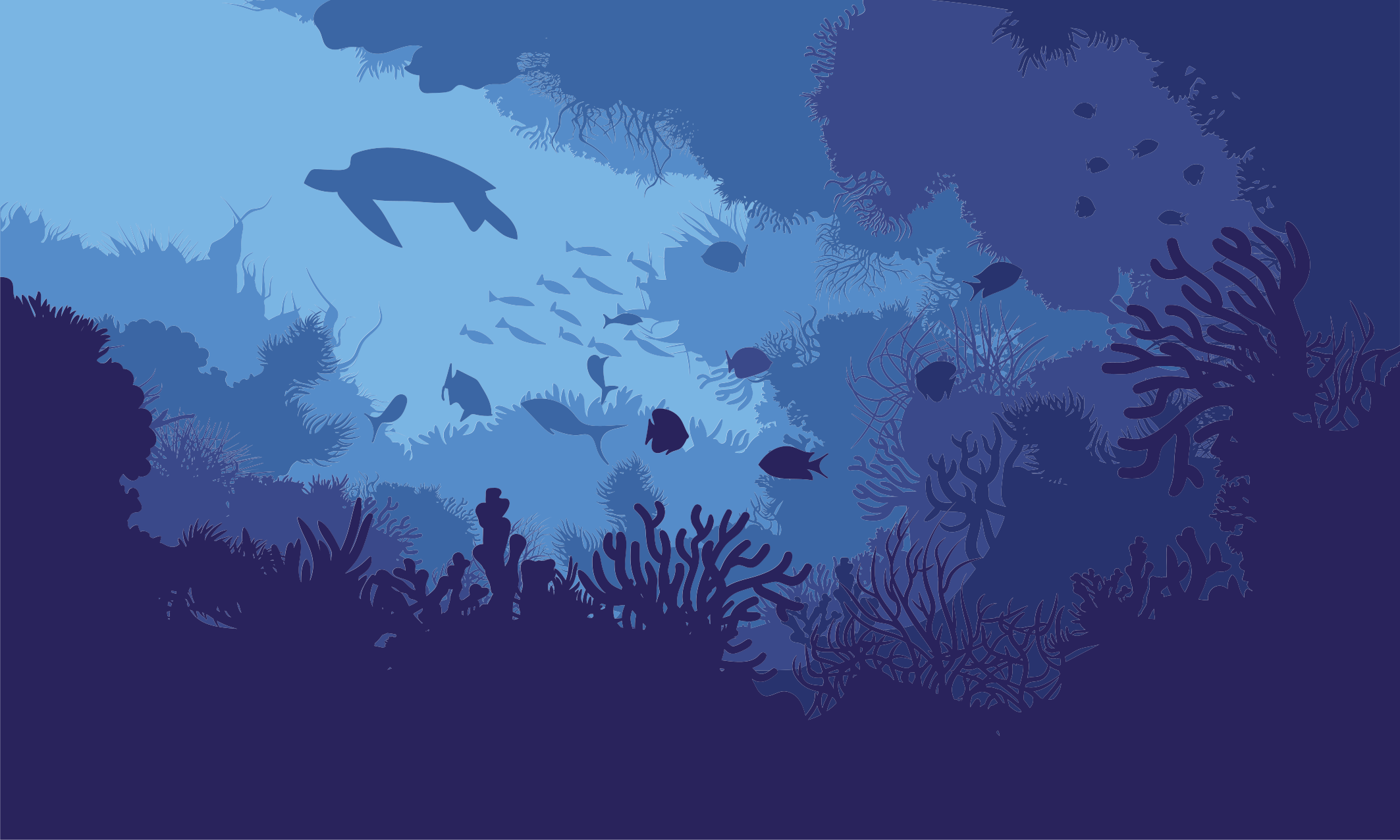 Sob a água vida oceano natureza tapete de vinil - TenStickers