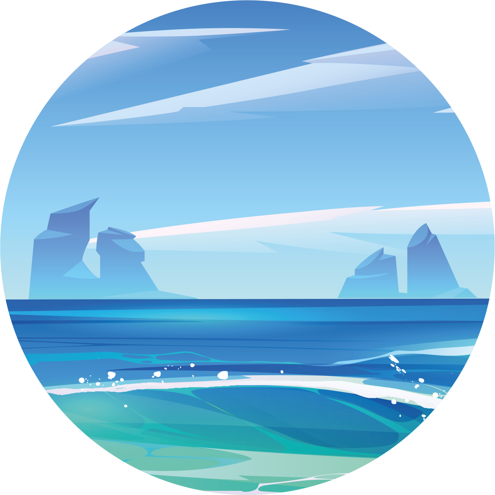 Rochas e mar cartoon tapete de vinil da natureza - TenStickers