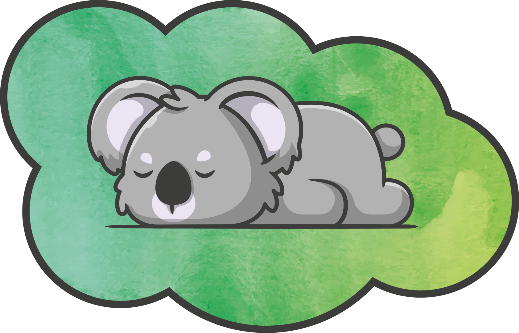 Coala dormindo no tapete animal - TenStickers