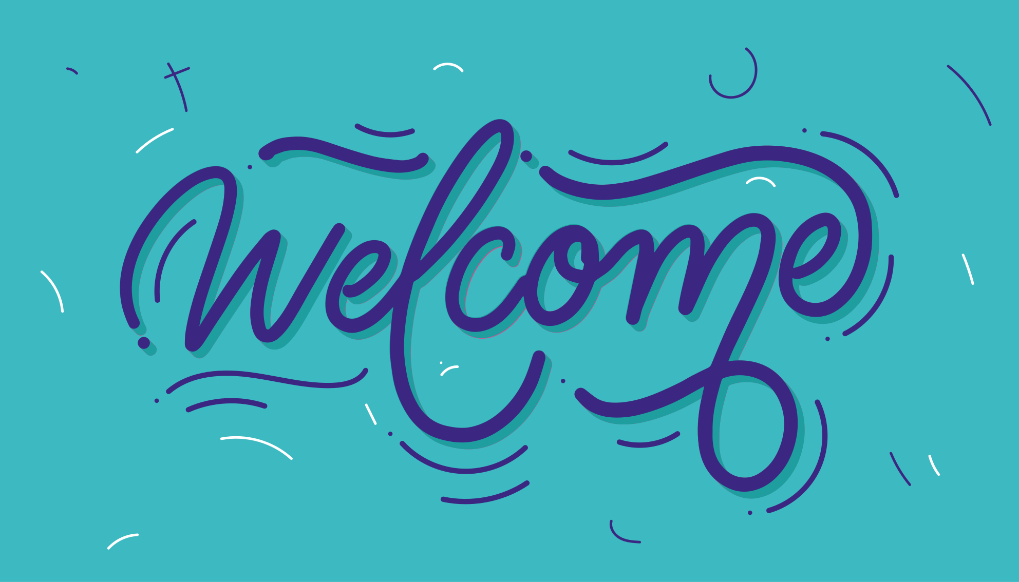 Tapete de conceito de letras de boas-vindas criativo - TenStickers