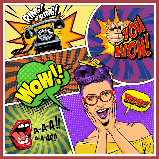 Tapete vinílico criança expressões da pop art - TenStickers