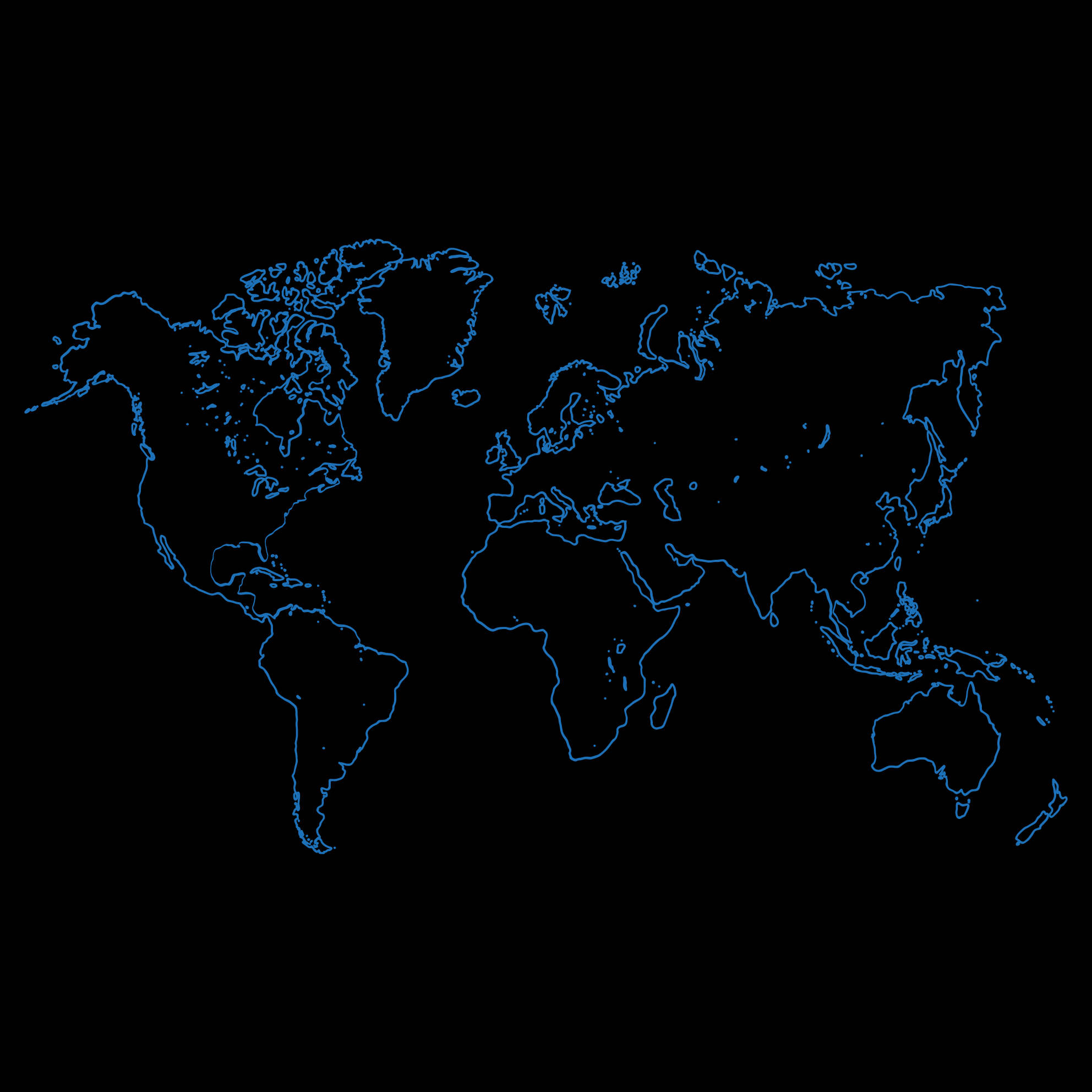 Tapete vinílico de mapa mundial contorno do mapa mundial - TenStickers