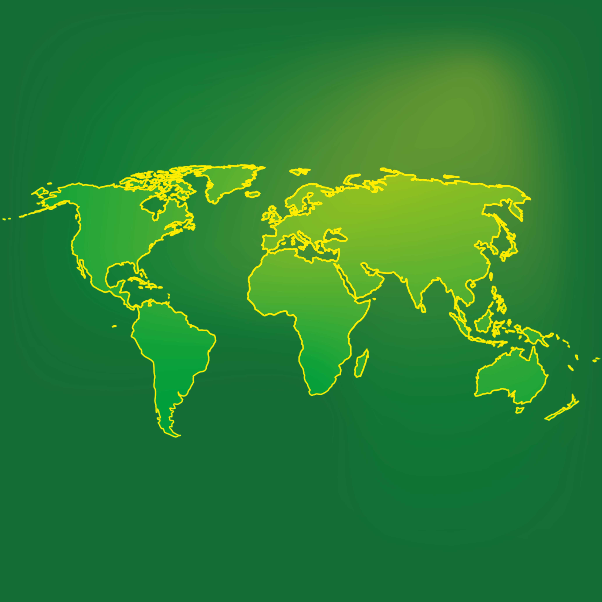 Tapete vinílico de mapa mundial esboço do mundo verde - TenStickers