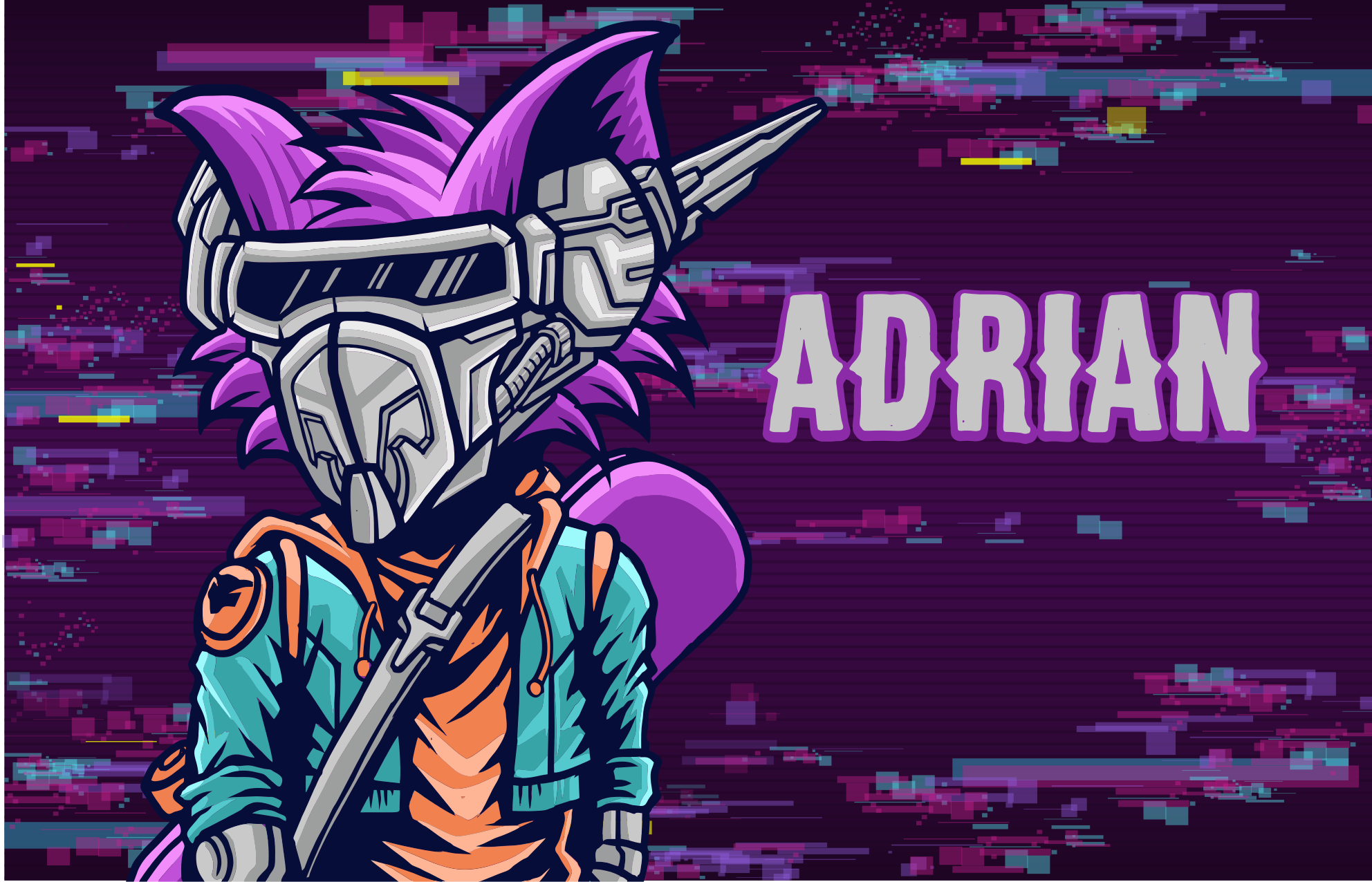 Tapete vinílico juvenil personagem futurista personalizado - TenStickers