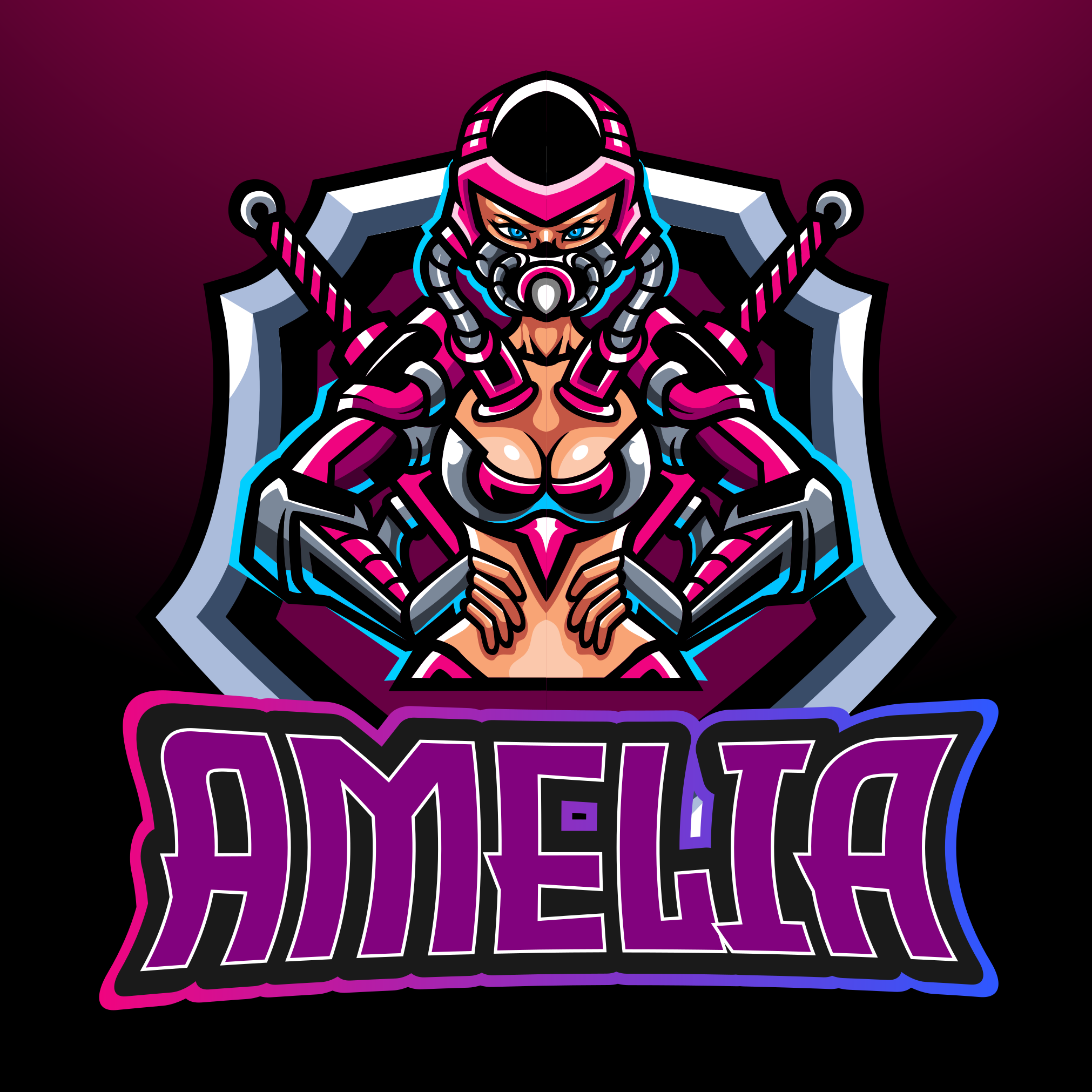 Tapete vinílico juvenil heroína dos jogos com nome - TenStickers