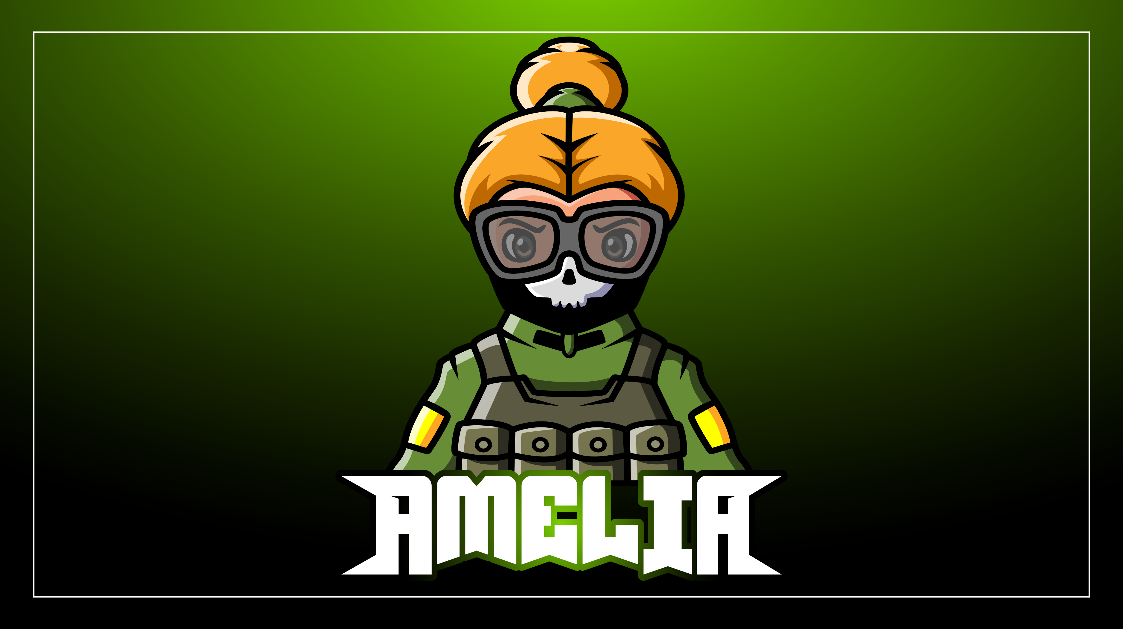 Tapete vinílico juvenil mulher soldado com nome - TenStickers