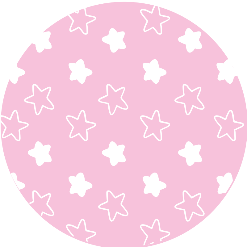 Tapete circular de estrelinhas brancas fofas - TenStickers
