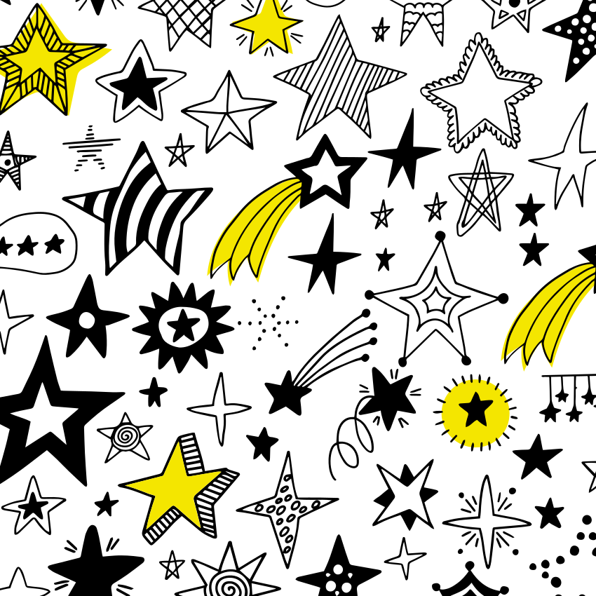 Doodle estrelas tapete de vinil quadrado - TenStickers