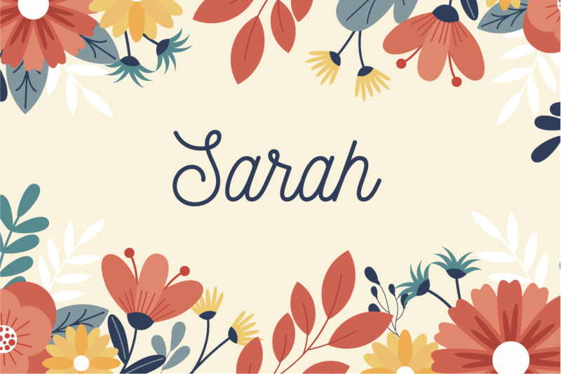 Tapete vinílico com nome identificação floral personalizada - TenStickers