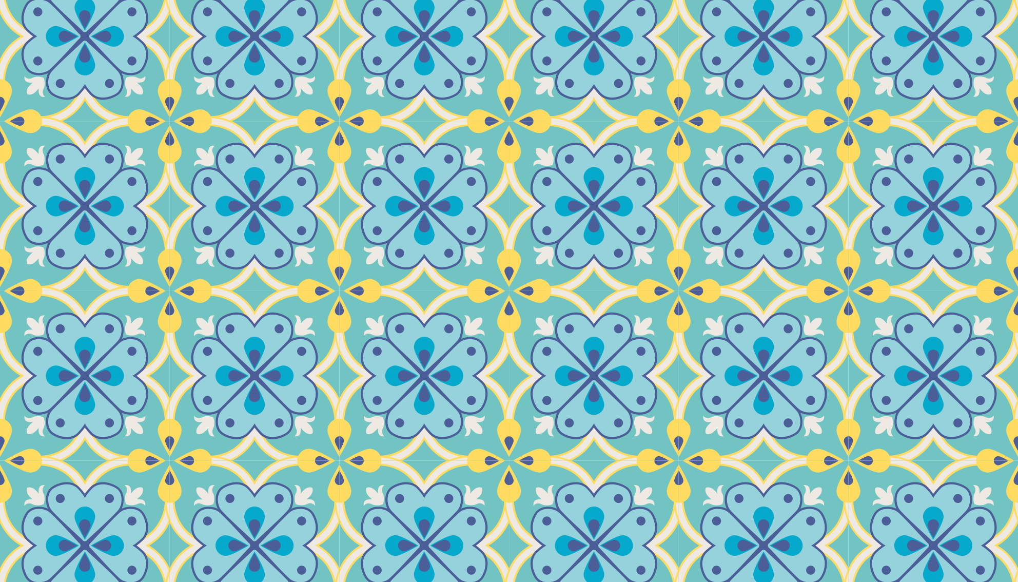 Tapete vinílico azulejos elementos florescentes - TenStickers