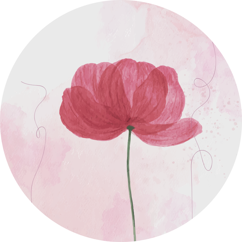 Tapete circular de flores pintadas - TenStickers