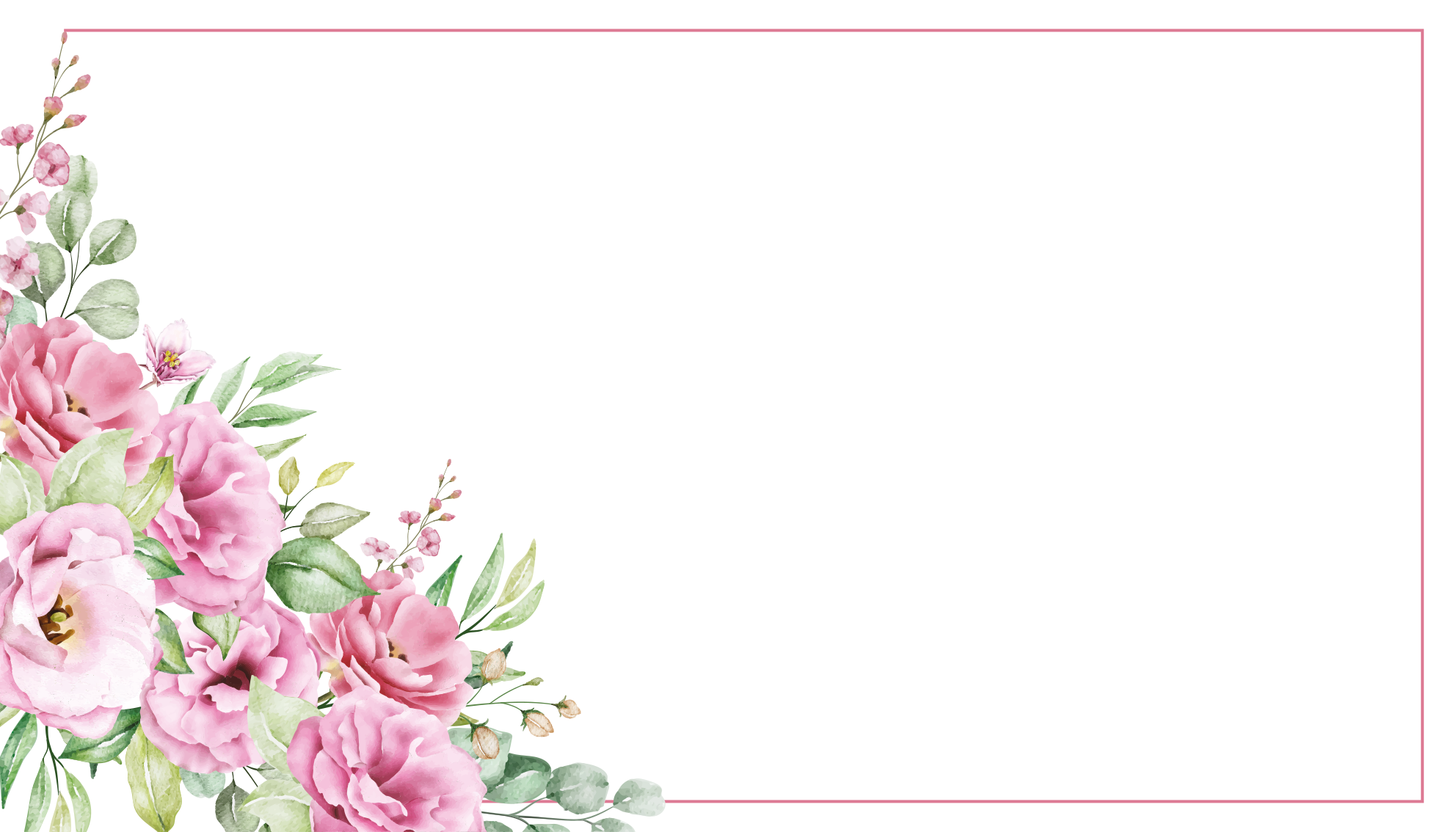 Tapete floral elegante com rosas cor de rosa - TenStickers