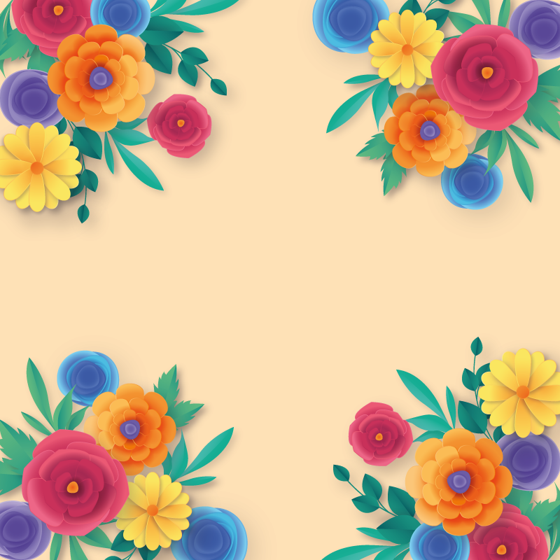 Papel colorido fundo floral tapete floral - TenStickers