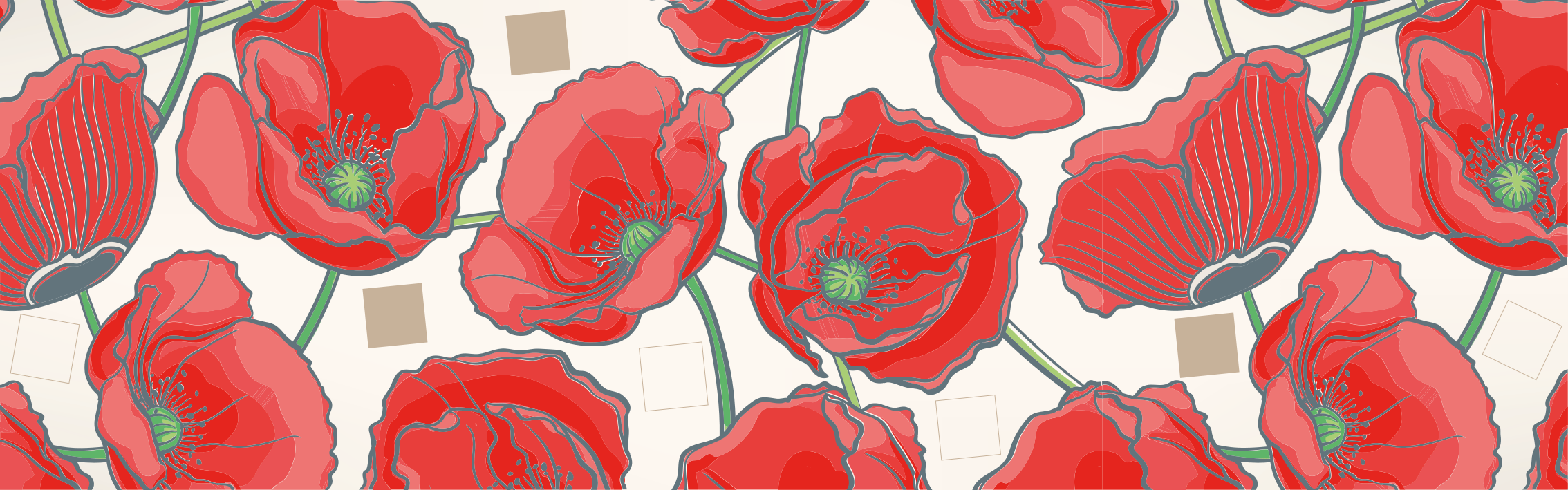 Tapete vinílico flores e plantas sofisticação rubra - TenStickers