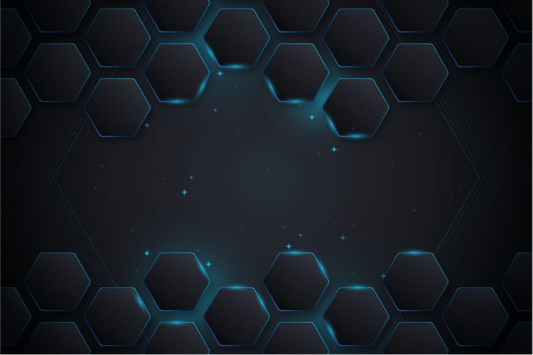 Tapete vinílico geométricas layout hexagonal azul - TenStickers