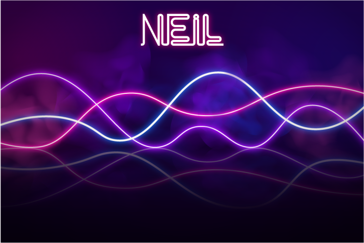 Tapete vinílico com nome exibição de luzes de neon - TenStickers