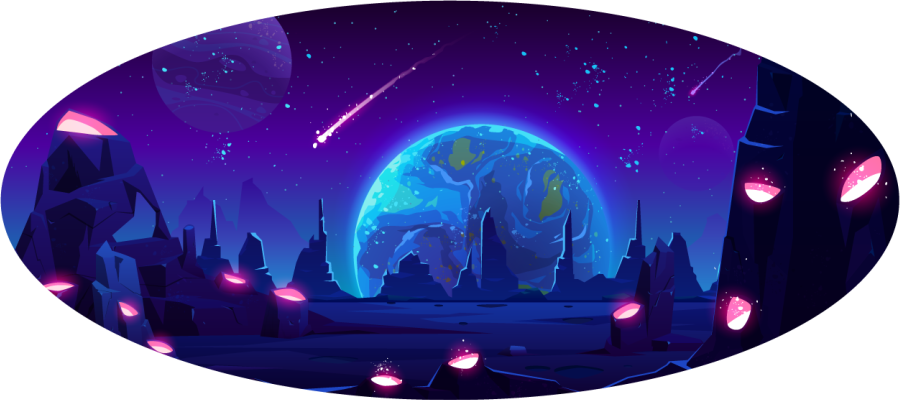 Cartoon espaço superfície estrela tapete de vinil - TenStickers