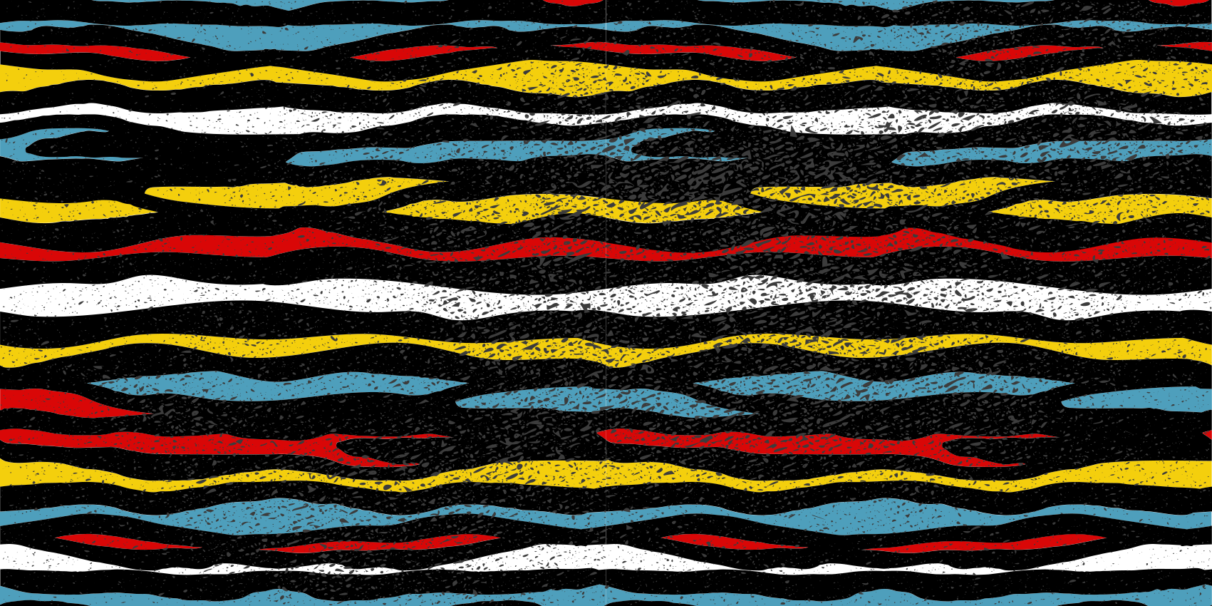 Tapete vinílico às risca design ondulado colorido - TenStickers