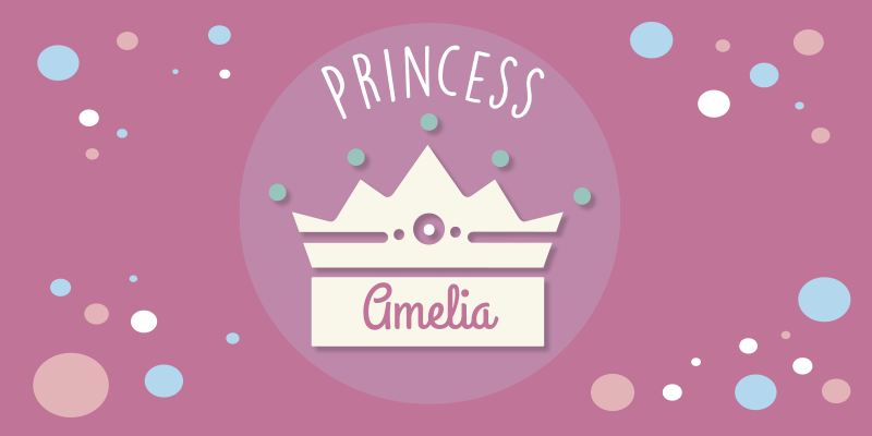 Tapete vinílico com nome arte da coroa da princesa - TenStickers