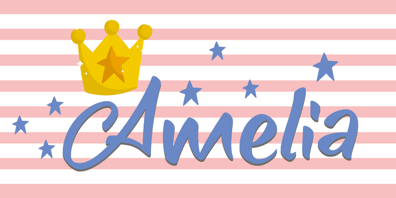 Nome estrelado de princesa com tapete de vinil coroa infantil - TenStickers