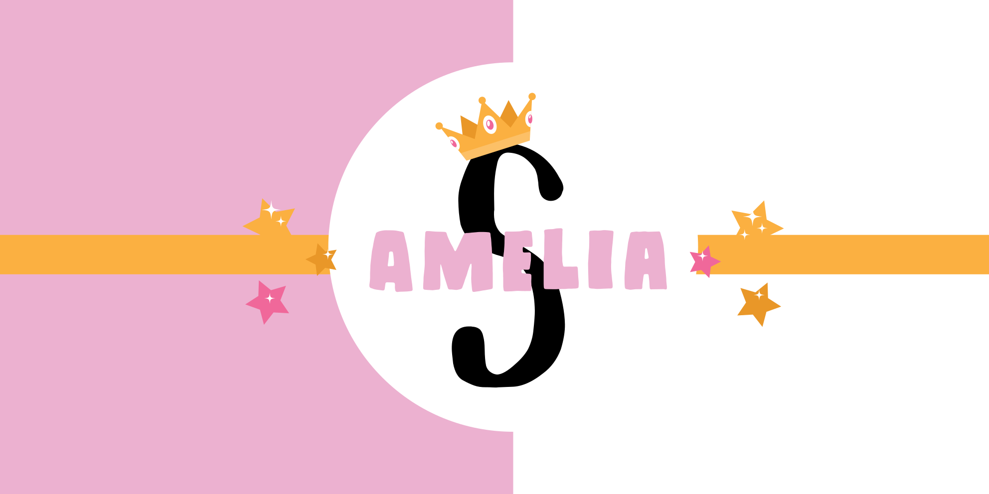 Nome de princesa estrelada com tapete de vinil coroa infantil - TenStickers