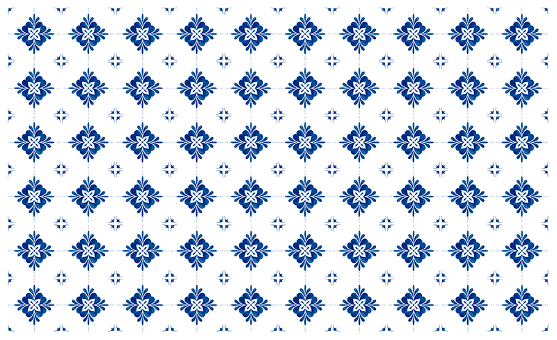 Ladrilhos de cozinha em azulejo azul vintage - TenStickers