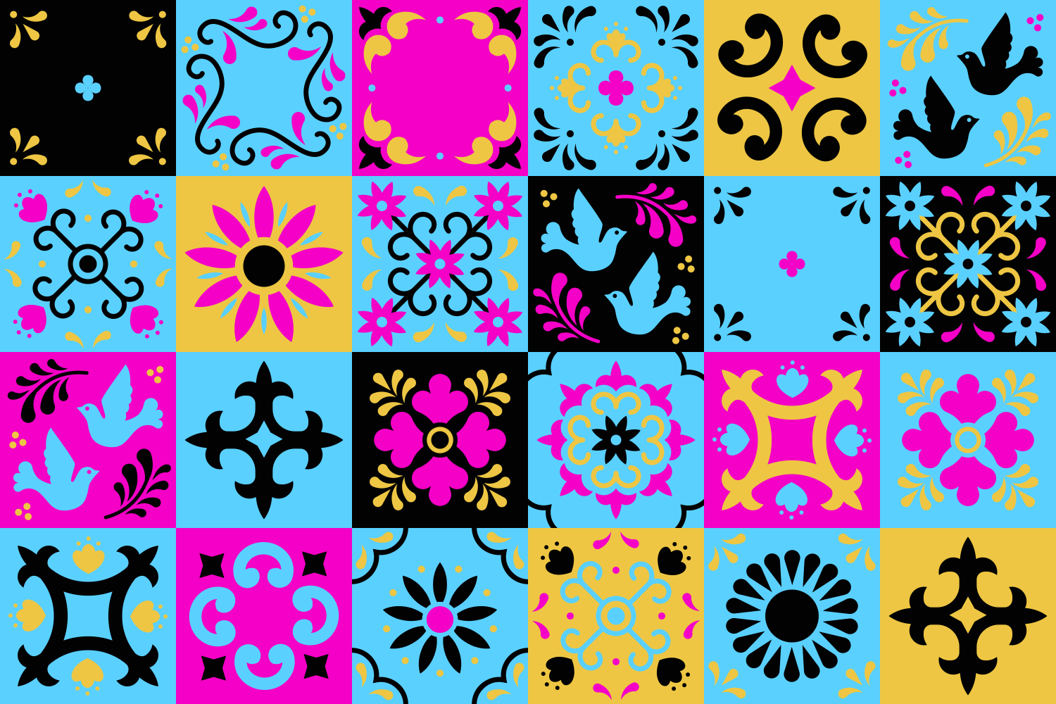 Tapete vinílico mosaico padrão colorido - TenStickers