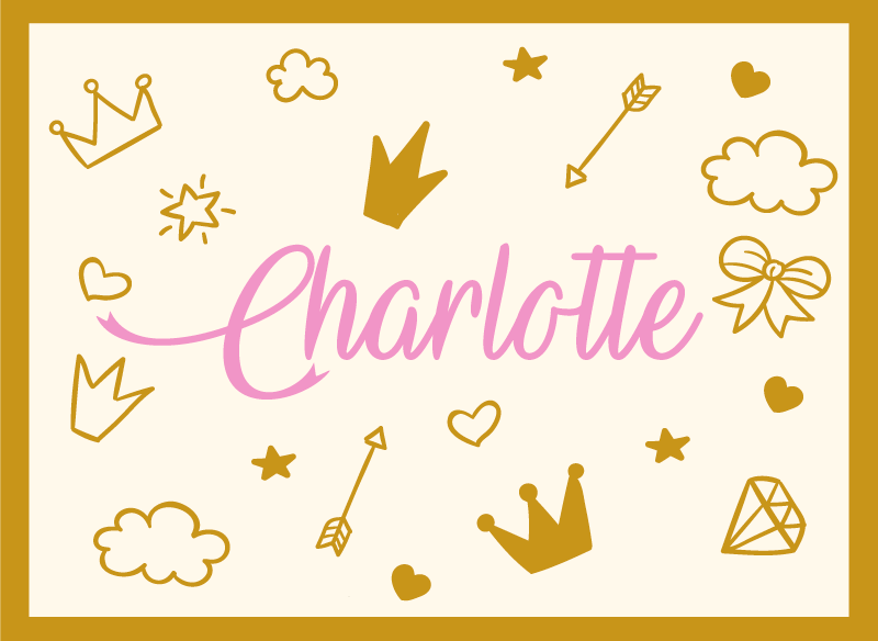 Tapete vinílico com nome tema princesa - TenStickers