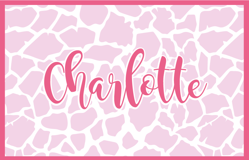 Tapete vinílico com nome design de vaca rosa - TenStickers