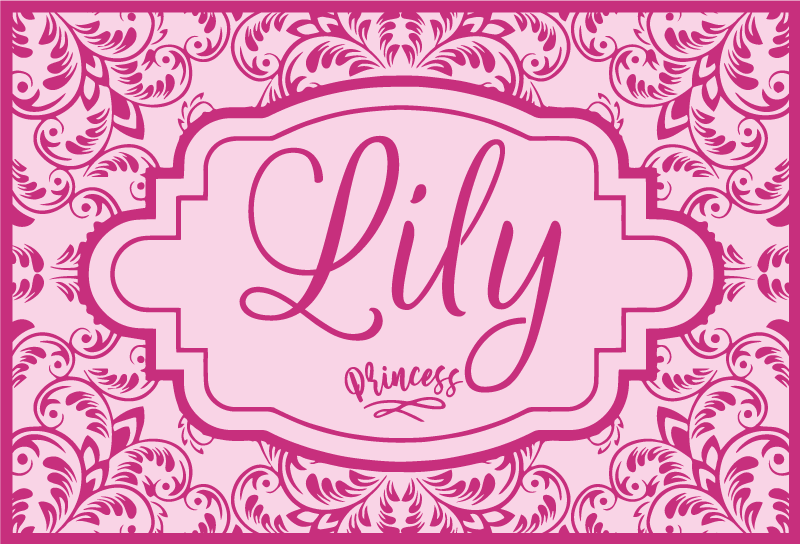 Tapete personalizado nome rosa personalizável - TenStickers