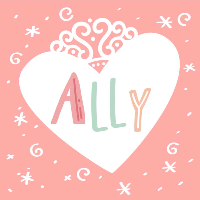 Tapete personalizado nome personalizado coração rosa - TenStickers