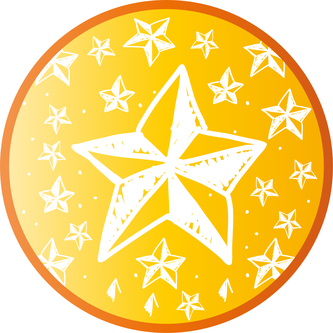 Tapete vinílico estrelas tema amarelo estrelado - TenStickers