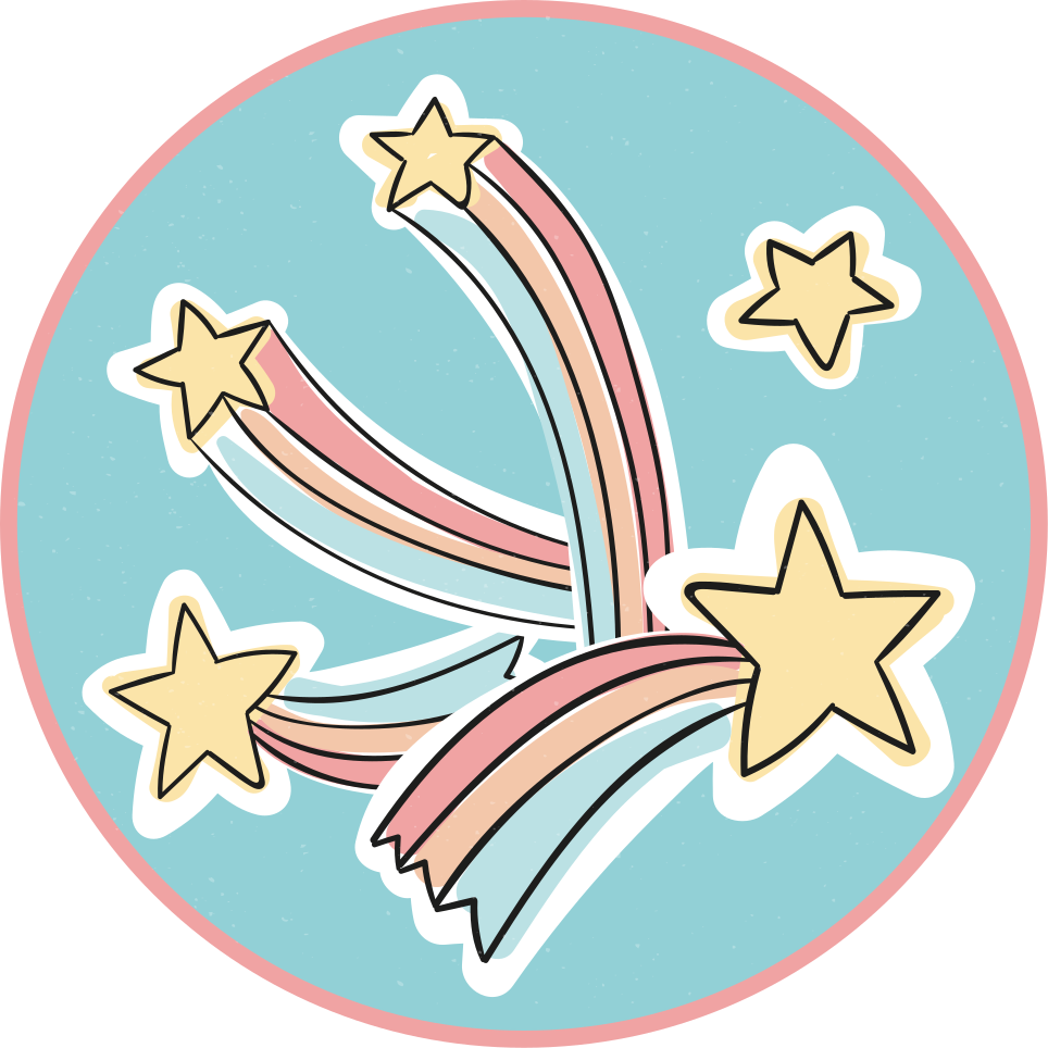 Um tapete de vinil estrela arco-íris cadente - TenStickers