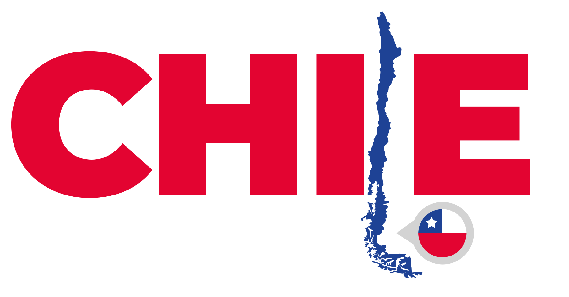 Chile no mapa com tapete de mapa-múndi de texto - TenStickers