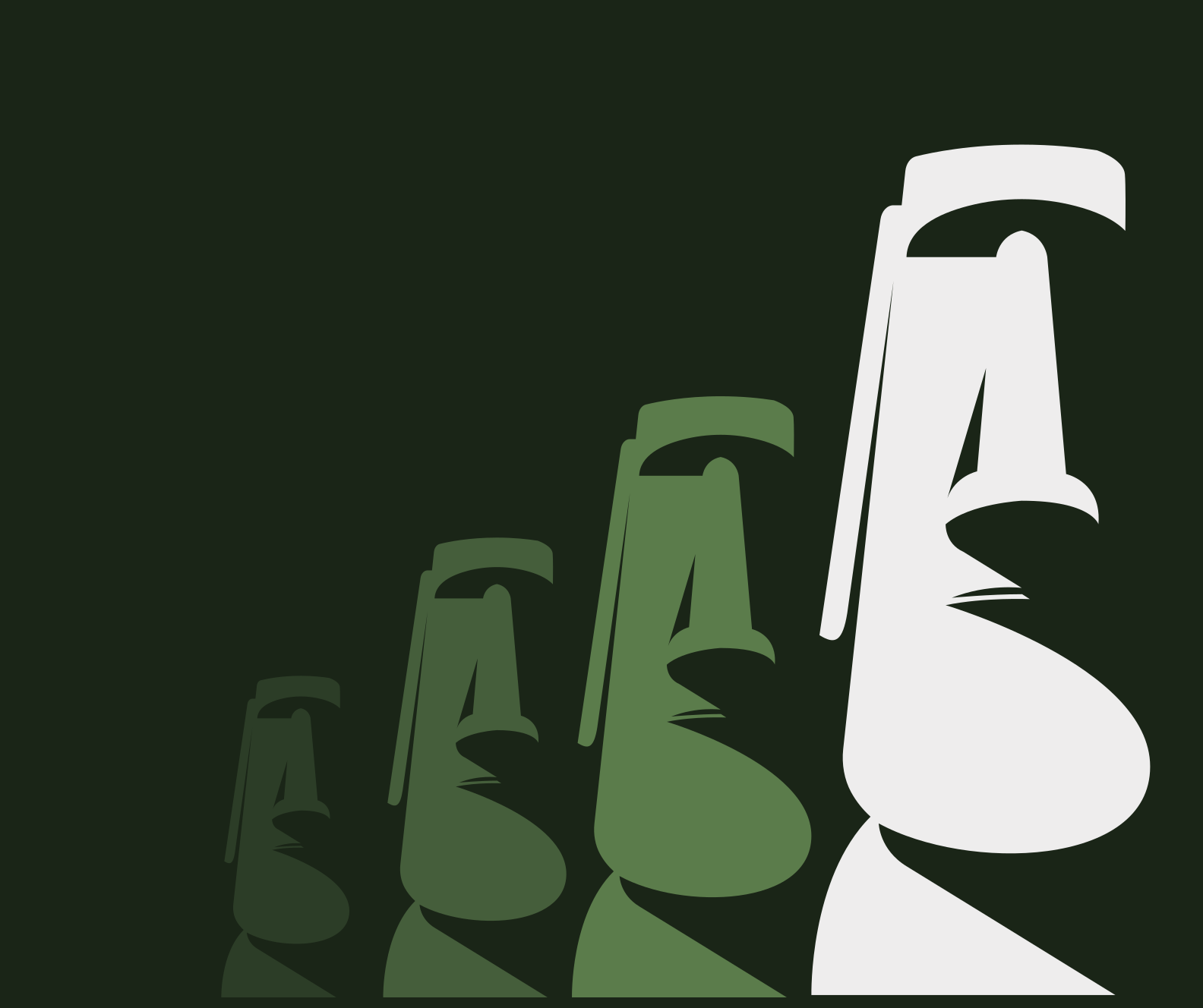 Tapete vinílico sala de estar contorno de estátuas moai - TenStickers