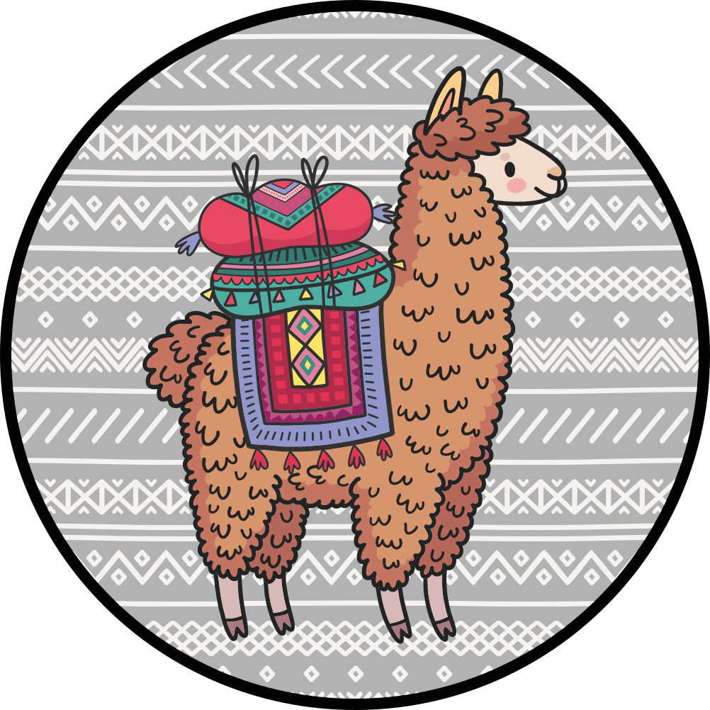 Lama com tapete de animais de decoração - TenStickers
