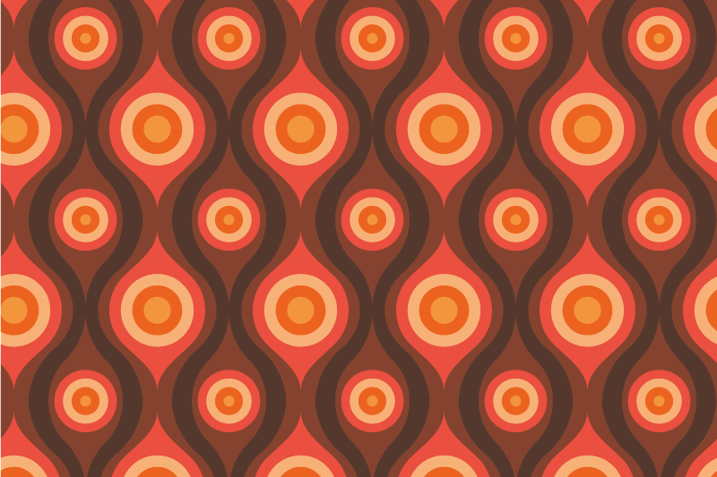 Tapete vintage com padrão macio dos anos 70 - TenStickers