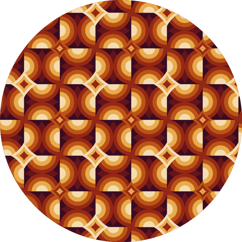 Retro geométrico circula tapete vintage - TenStickers