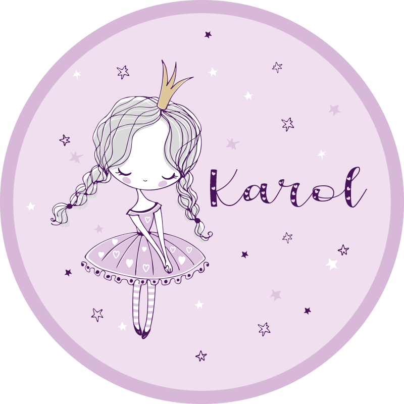 Princesa com duas tranças tapete personalizado - TenStickers