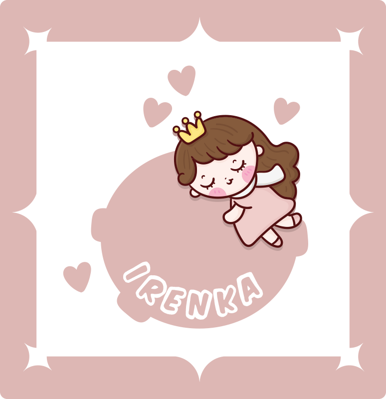Pequena princesa em uma bola tapete personalizado - TenStickers