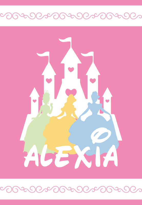 Tapete vinílico com nome castelo de conto de fadas - TenStickers