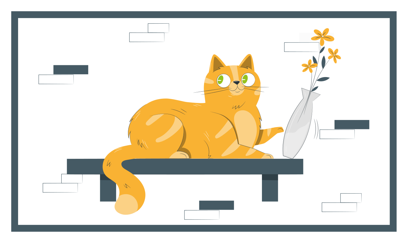 Tapete vinílico criança cena de gato brincalhão - TenStickers