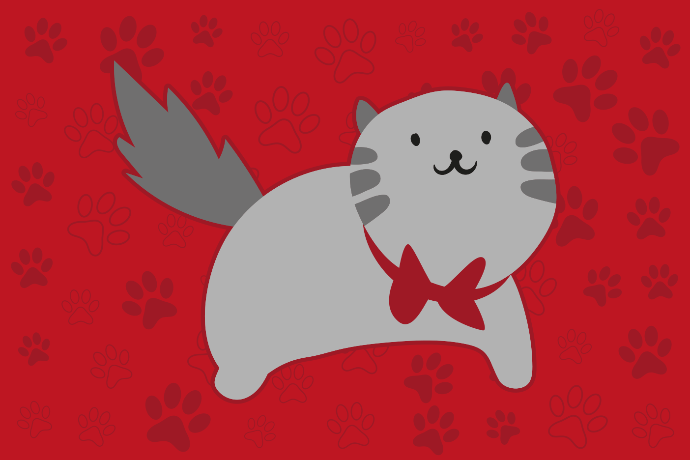 Tapete vinílico de animais ilustração de gato alegre - TenStickers