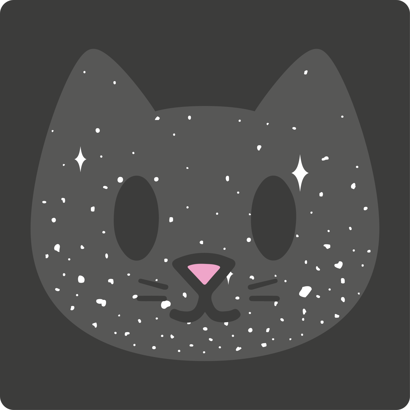 Cara de gato cinza com um tapete de vinil quadrado de nariz rosa - TenStickers