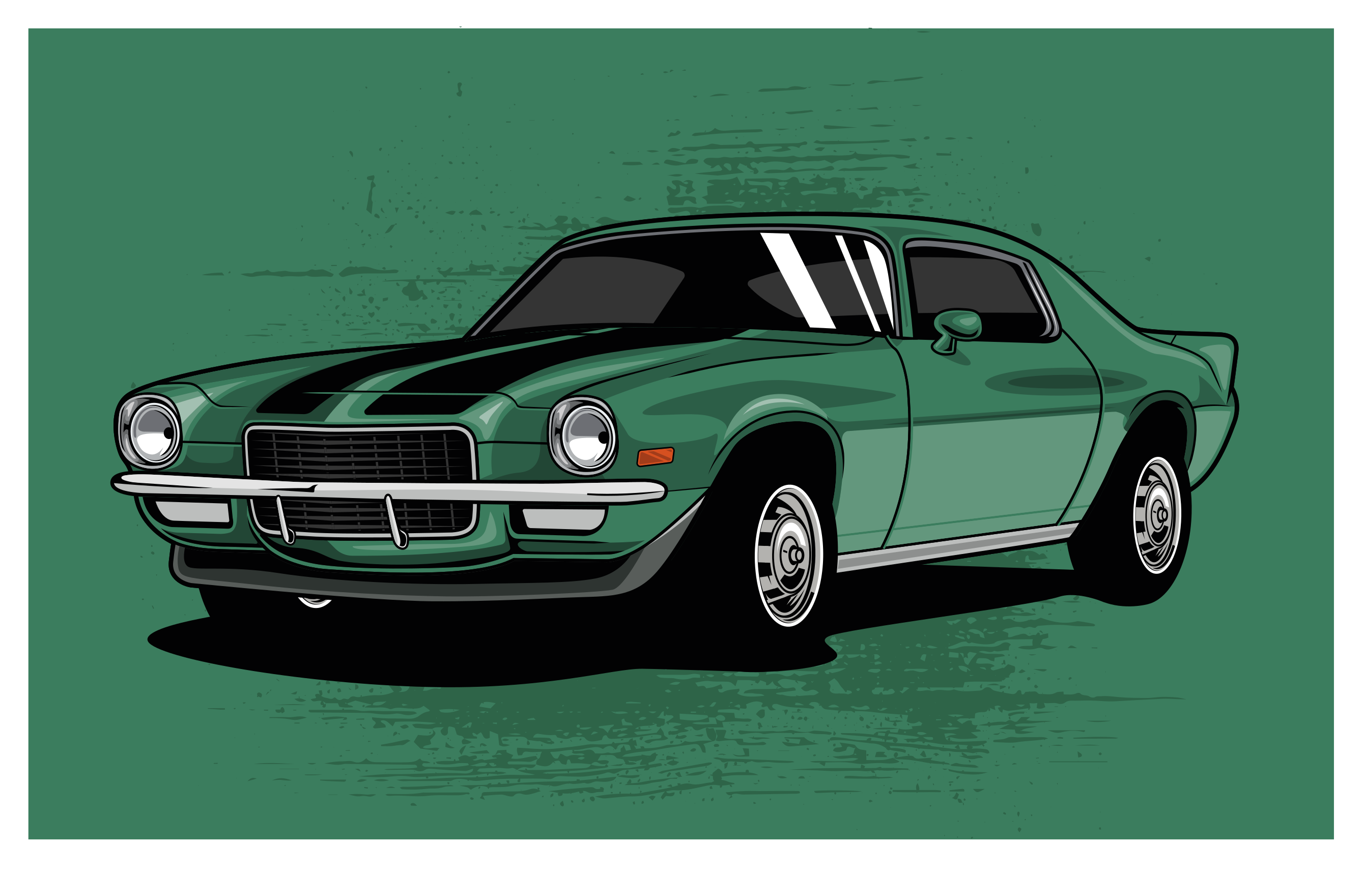 Tapete vinílico de estradas vista de carro clássico - TenStickers