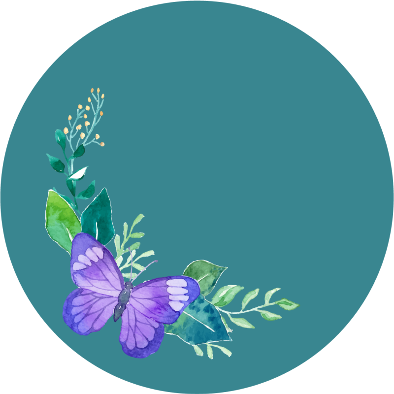 Tapete circular borboleta roxo em dois tons - TenStickers
