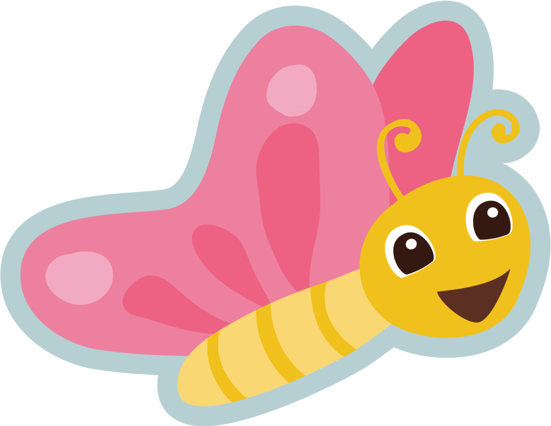 Borboleta engraçada com tapete animal de asas rosa - TenStickers