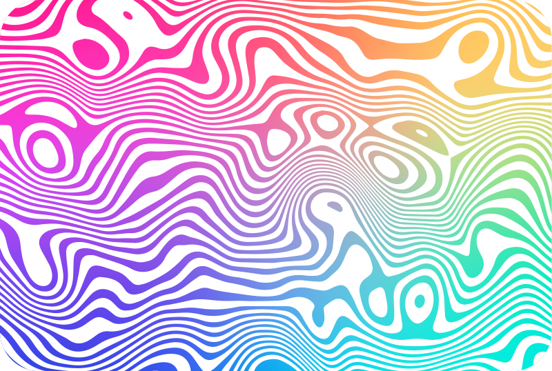 Tapete de padrão de linhas curvas coloridas mínimas - TenStickers