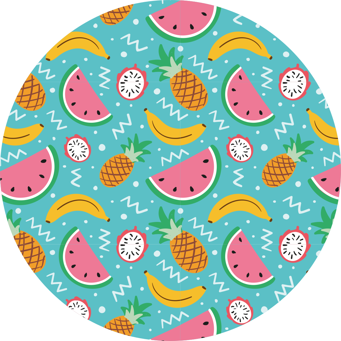 Tapete vinílico cozinha diversão com frutas tropicais - TenStickers